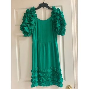 Marchesa notte green cocktail dress